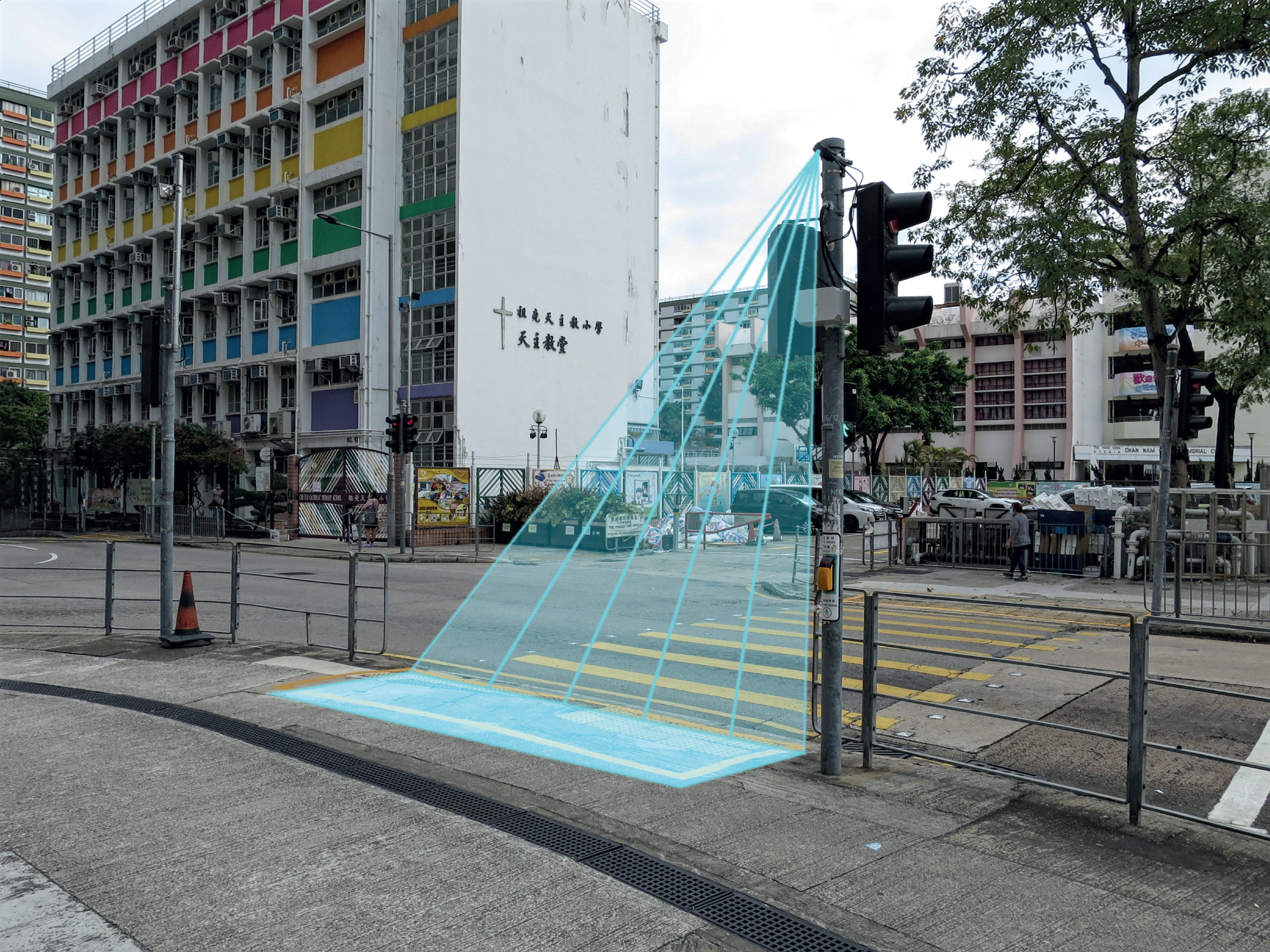 圖解熱感器偵測行人 以熱感器偵測等候行人